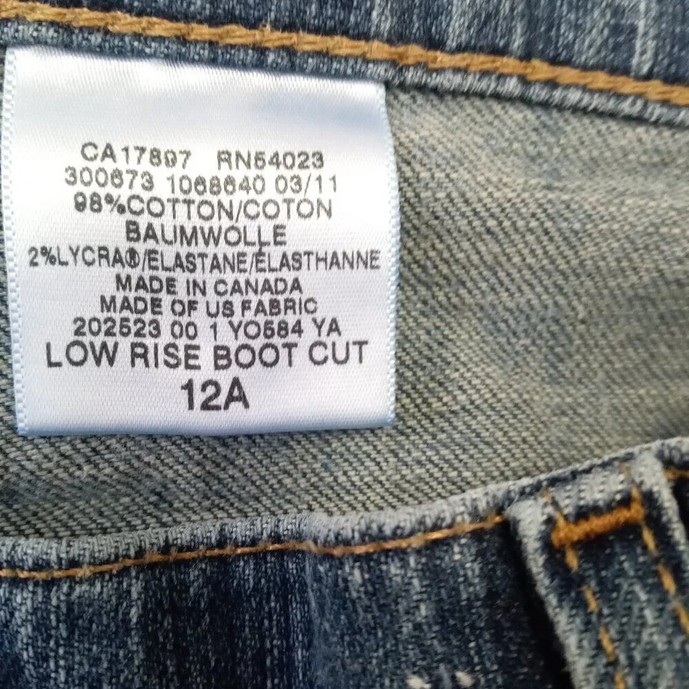 GAP Women Low Rise Boot Cut Y2K Western Jeans Size 12A